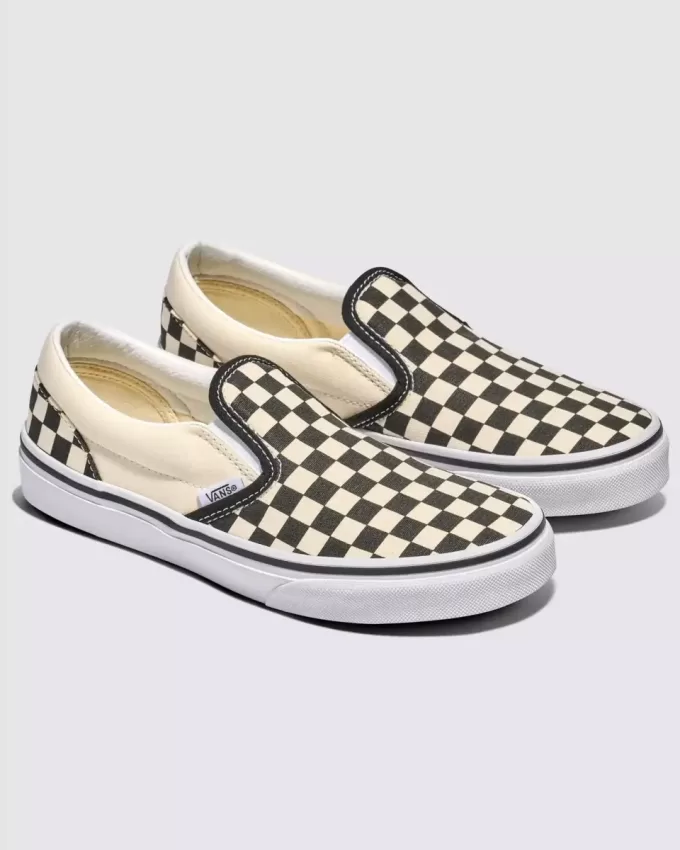 Big Kids Classic Slip-On Checkerboard Sko Big Kids Classic Slip-On Checkerboard Sko
