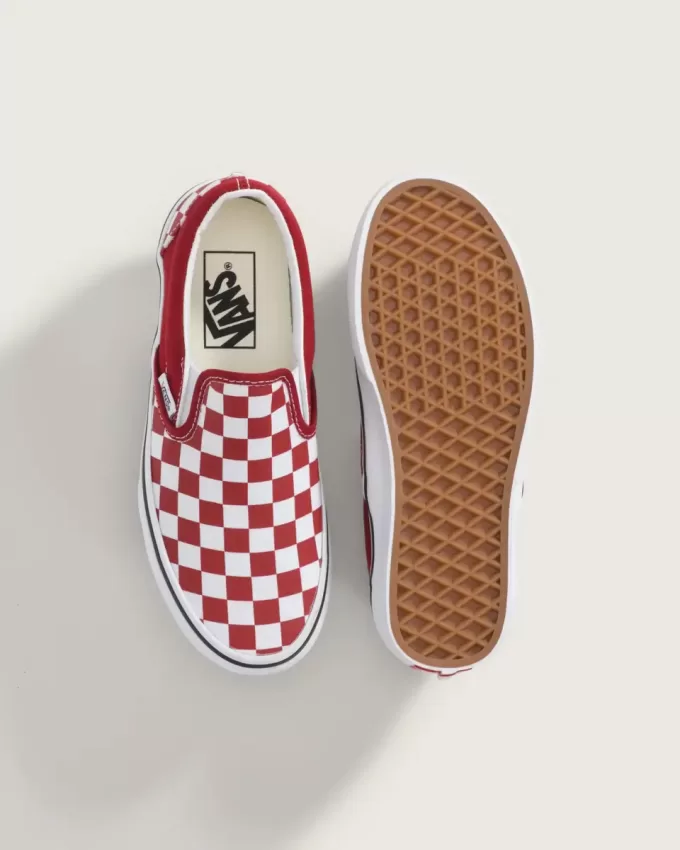 Big Kids Classic Slip-On Checkerboard Sko Big Kids Classic Slip-On Checkerboard Sko