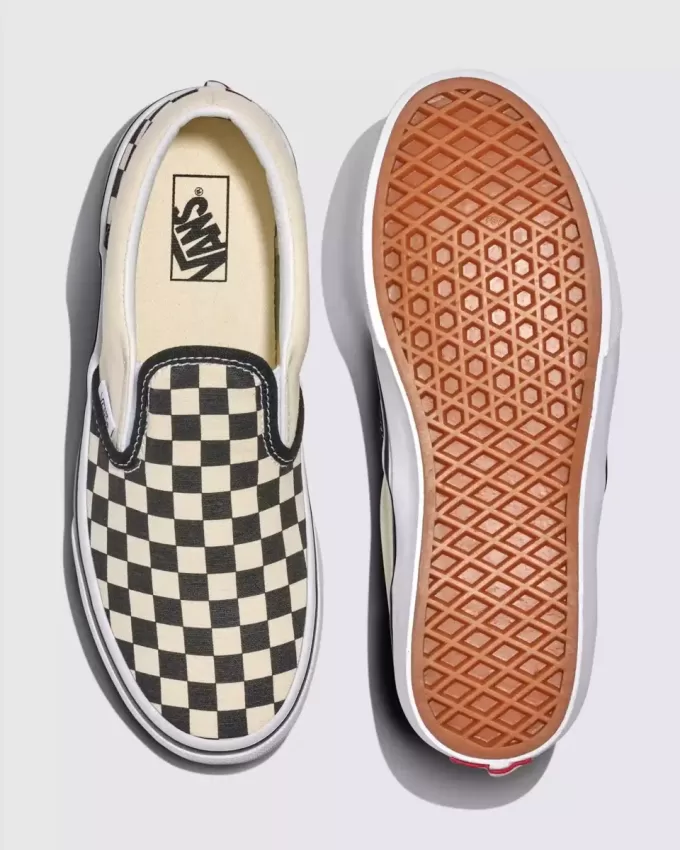 Big Kids Classic Slip-On Checkerboard Sko Big Kids Classic Slip-On Checkerboard Sko
