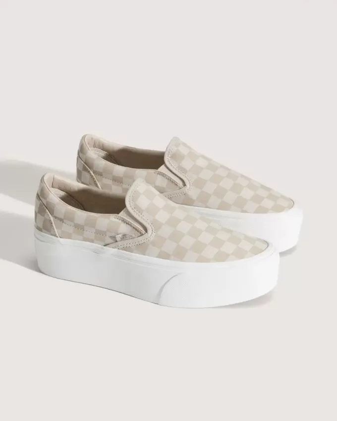 Klassisk Slip-On Platform Checkerboard Sko Klassisk Slip-On Platform Checkerboard Sko